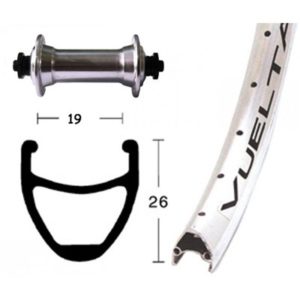 Rueda delantera 26x1.75 Winora Vuelta Airline 1 36 agujeros Shimano TX 800 QR 100 mm pl.mat(559-21)