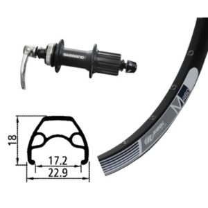 Rueda trasera 26x1.90 Winora rodi M460 32 agujeros disco CL Alivio 435 QR 135 mm 8-11V.negro(559-17)