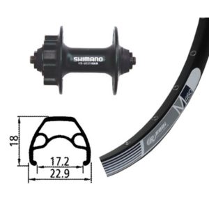 Rueda delantera 26x1.90 Winora rodi M460 32 agujeros disco 6t Alivio QR 100 mm negro (559-17)