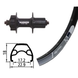 Rueda trasera 26x1.90 Winora rodi M460 32 agujeros disco 6t Alivio QR 135 mm 8-10V.negro (559-17)