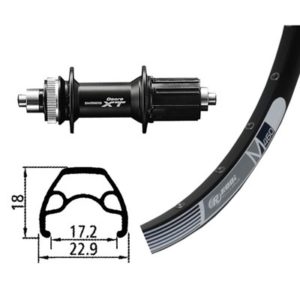 Rueda trasera 26x1.90 Winora rodi M460 32 agujeros disco CL Deore XT QR 135 mm 8-11V.negro (559-17)