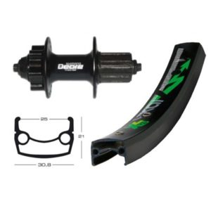 Rueda trasera 26x1.90 Winora Exal XL 25 36 agujeros disco 6t Deore XT QR 135 mm 8-11V.negro (559-25)