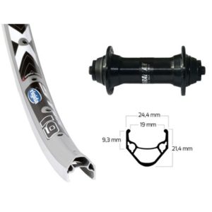 Rueda delantera 27.5x1.75 Winora X-Star 19 36 agujeros Shimano T 3000 QR 100 mm negro/plata (584-19)