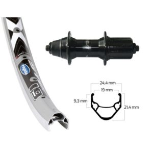 Rueda trasera 27.5x1.75 Winora X-Star 19 36 agujeros Shimano T 3000 QR 135 mm 8-10V.neg/plat(584-19)