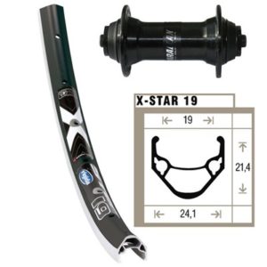 Rueda delantera 26x1.75 Winora X-Star 19 32 agujeros Shimano RM 60 QR 100 mm negro/plata (559-19)