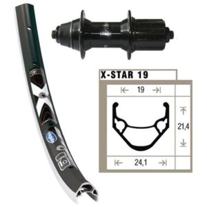 Rueda trasera 26x1.75 Winora X-Star 19 32 agujeros Shimano RM 60 QR 135 mm 8-10V.negro/plata(559-19)