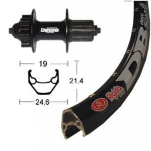 Rueda trasera 28x1.75 Winora rigida Zac 2000 36 agujeros Deore disco 6t QR 135 mm 8-11V.negr(622-19)