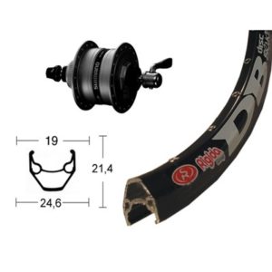 Rueda delantera 28x1.75 Winora rigida Zac 2000 36 agujeros disco CL dinamo Shimano DH 3D35 N(622-19)