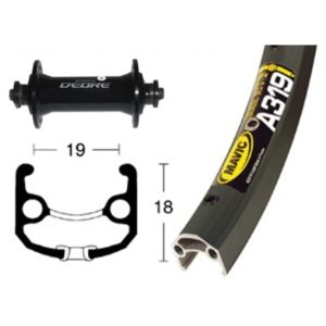 Rueda delantera 28x1.75 Winora Mavic A319 36 agujeros Shimano Deore QR 100 mm negro (622-19)