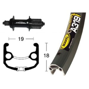 Rueda trasera 28x1.75 Winora Mavic A319 36 agujeros Shimano Deore QR 135 mm negro (622-19)