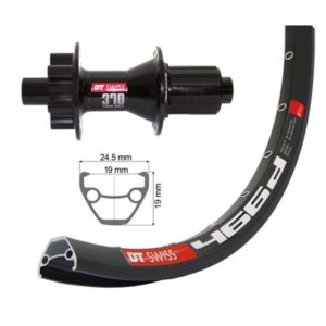Rueda tr.29"Winora DT Swiss 466D 32 ag.disco 6T DT tubel.ready DT Swiss 370 12x142 mm negro(622-19)