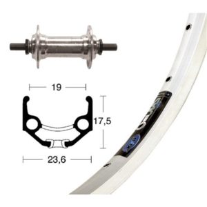 Rueda delantera 28x1.75 Winora rigida Zac 19 32 agujeros eje macizo 100 mm plata (622-19)