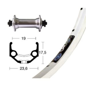 Rueda delantera 28x1.75 Winora rigida Zac 19 36 agujeros TX 800 QR 100 mm plata (622-19)