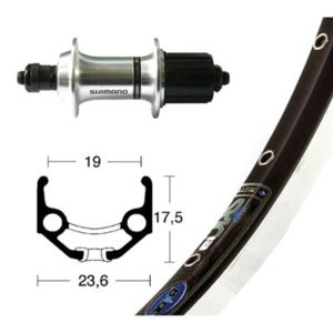 Rueda trasera 28x1.75 Winora rigida Zac 19 36 agujeros Shimano TX 800 QR 135 mm 8-10V.neg/PL(622-19)