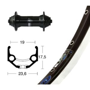 Rueda delantera 28x1.75 Winora rigida Zac 19 36 agujeros Shimano T 3000 QR 100 mm negro/plat(622-19)