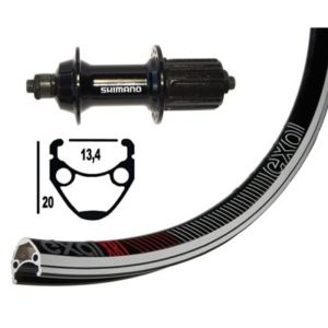 Rueda trasera 700C Winora Exal XR-1 32 agujeros Shimano Tiagra QR 130 mm 10/11V.negro (622-13)