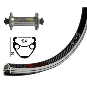 Rueda delantera 700C Winora Exal XR-1 32 agujeros Shimano Tiagra QR 100 mm plata (622-13)