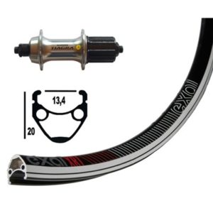 Rueda trasera 700C Winora Exal XR-1 32 agujeros Shimano Tiagra QR 130 mm 10/11V.plata (622-13)