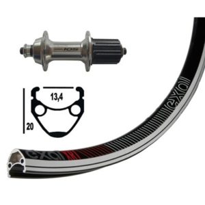 Rueda trasera 700C Winora Exal XR-1 36 agujeros Shimano 105 QR 130 mm 10/11V.negro/plata (622-13)
