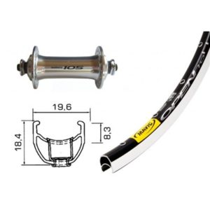 Rueda delantera 700C Winora Mavic Open Pro sub 32 agujeros Shimano 105 QR 100 mm negro/plata(622-13)
