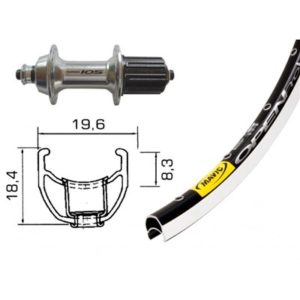 Rueda trasera 700C Winora Mavic Open Pro sub 32 agujeros Shimano 105 QR 130 mm 10/11V.neg/PL(622-13)