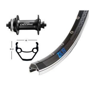 Rueda delantera 26x1.75 Winora Exal ZX 19 36 agujeros disco CL Sh.Deore 6000 QR 100mm neg/PL(559-19)