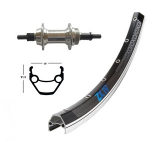 Rueda trasera 26x1.75 Winora Exal ZX 19 36 agujeros eje macizo con tuerca 135 mm 6/7V.neg/PL(559-19)
