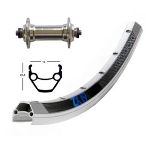 Rueda delantera 28x1.75 Winora Exal ZX 19 36 agujeros QR 100 mm plata mate (622-19)