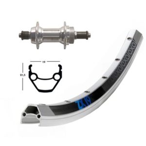 Rueda trasera 28x1.75 Winora Exal ZX 19 36 agujeros QR 100 mm 6/7/8V.plata mate (622-19)