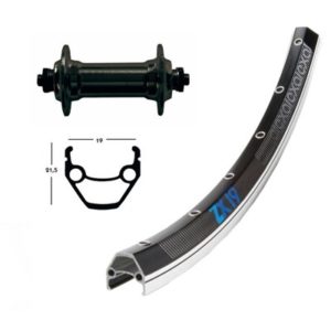 Rueda delantera 28x1.75 Winora Exal ZX 19 36 agujeros QR 100 mm negro/plata (622-19)