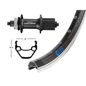 Rueda trasera 28x1.75 Winora Exal ZX 19 36 agujeros disco CL Sh.Deore 615 QR 135mm 8-11V.n/P(622-19)