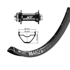 Rueda del.27.5"Winora DT Swiss M462 32 ag.disco CL Sh.Deore XT HBM 8010 Boost 15x110 mm negr(584-25)