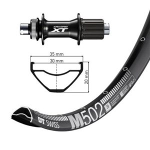 Rueda trasera 29"Winora DT Swiss M502 32 ag.disco CL Sh.Deore XT FHM 8010 Boost 12x148mm neg(622-30)