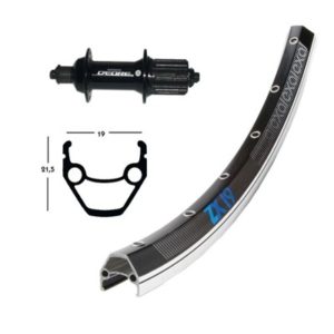 Rueda trasera 26x1.75 Winora Exal ZX 19 36 agujeros Shimano Deore 510 QR 135 mm negro/plata(559-19)