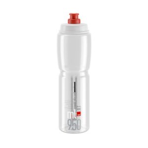 Bidon Elite Jet transparente logo rojo 950 ml