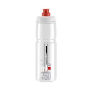Bidon Elite Jet transparente logo rojo 750 ml