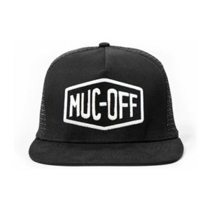 Gorra Muc-off Snapback malla negro letras blancas