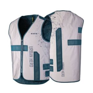 Chaleco Wowow Urban Hero FR totalmente reflectante blanco/azul