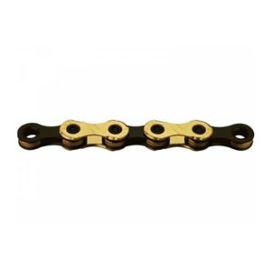 Cadena KMC X12 TI-N 1/2x11/128 126 eslabones 12V negro/oro