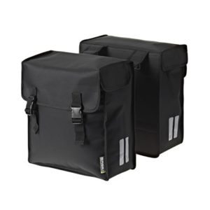 Alforjas Basil Mara 3XL 52 litros poliester impermeable con reflectante negro (38x18x40 cm)