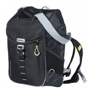 Alforja Basil Miles Daypack Nordlicht 17 litros poliester impermeable negro/lima (31x17x44 cm)