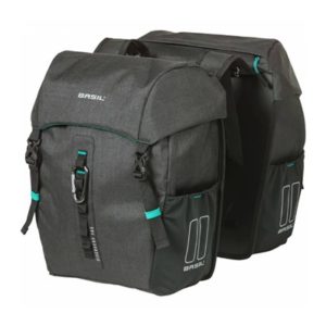 Alforjas Basil Discovery 365D 18 litros con reflectante negro/azul (30x15x31 cm)