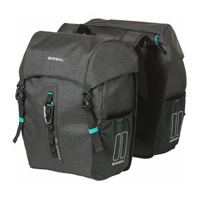 Alforjas Basil Discovery 365D 18 litros con reflectante negro/azul (30x15x31 cm)