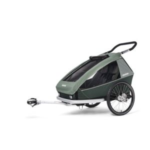 Remolque niño Croozer Kid Vaaya 2 biplaza 2020 verde caqui