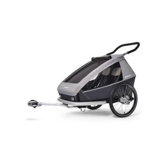 Remolque niño Croozer Kid Keeke 2 biplaza 2020 gris roca