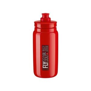 Bidon Elite Fly rojo logo rojo burdeos 550 ml