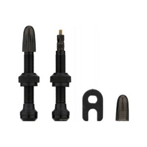 Juego de valvulas Schwalbe tubeless 40 mm aluminio negro (2 unidades)