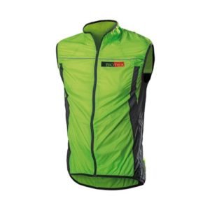 Chaleco Biotex cortavientos impermeable verde fluo