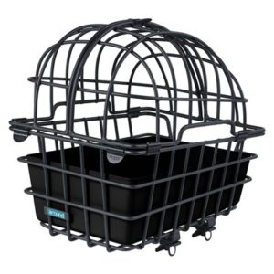 Cesta trasera para animales Mijnenpieper luna XL sistema Fix aluminio negro mate (50x36x50 cm)