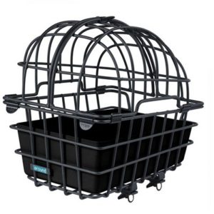 Cesta delantera para animales Mijnenpieper luna aluminio negro mate (35x43x46 cm)